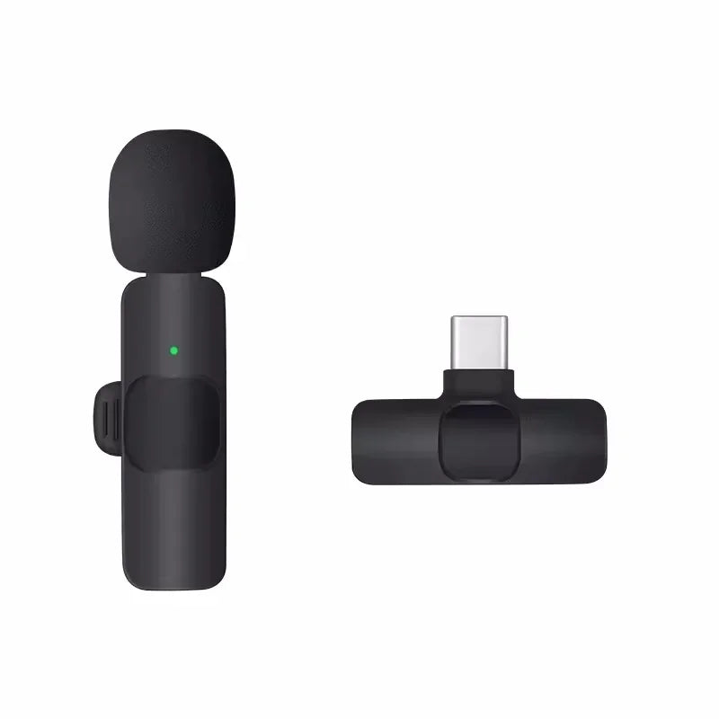 Wireless Lavalier Microphone Mini USB-C Noise Reduction for iPhone Android Live Streaming Interviews Portable Handheld Mic