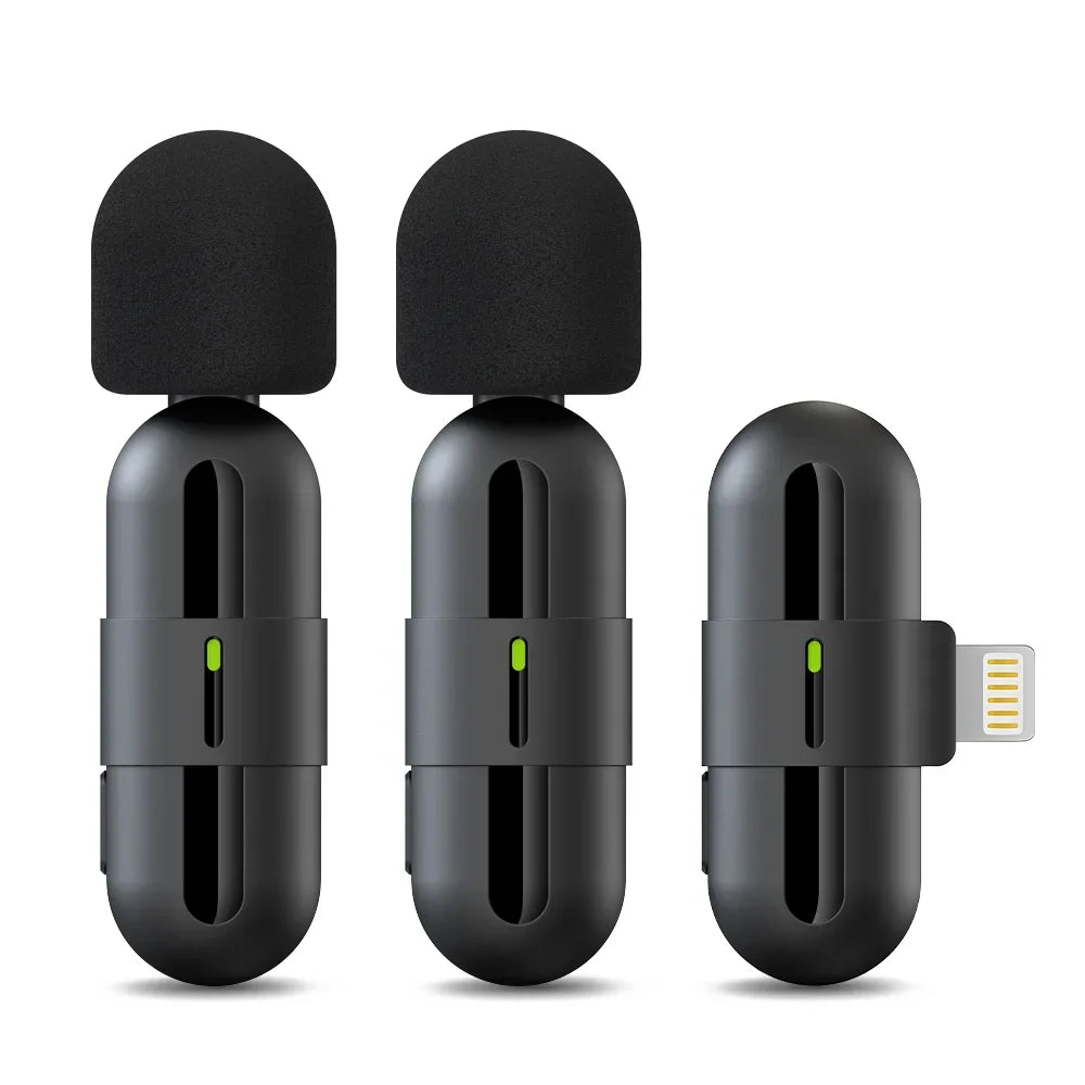 Mini Wireless Lavalier Microphone USB C Noise Cancellation Lapel Mic for iPhone 17/16/15 Video Recording Vlog