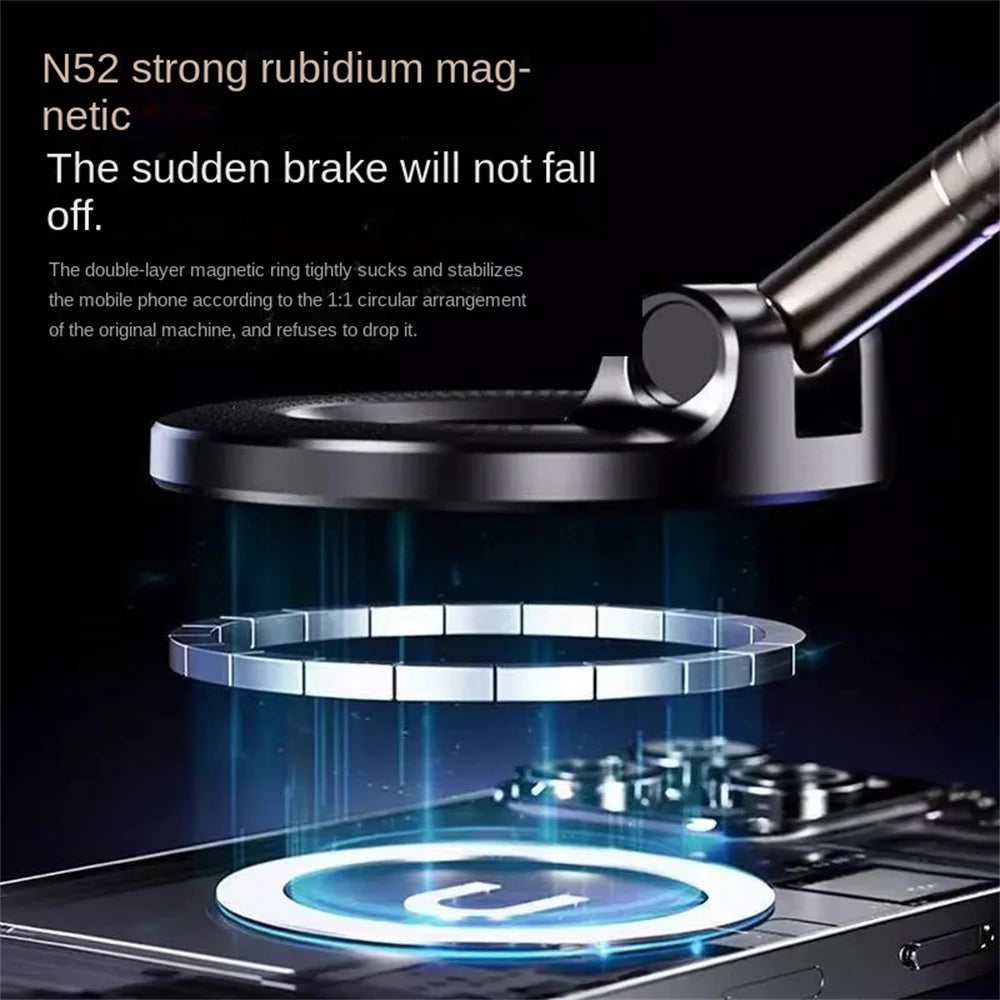 Vacuum Car Phone Magnetic Stand Mechanical Vacuum Suction Cup Rotate 360°Magnetic Adsorption Bracket Navigation Universal Holder