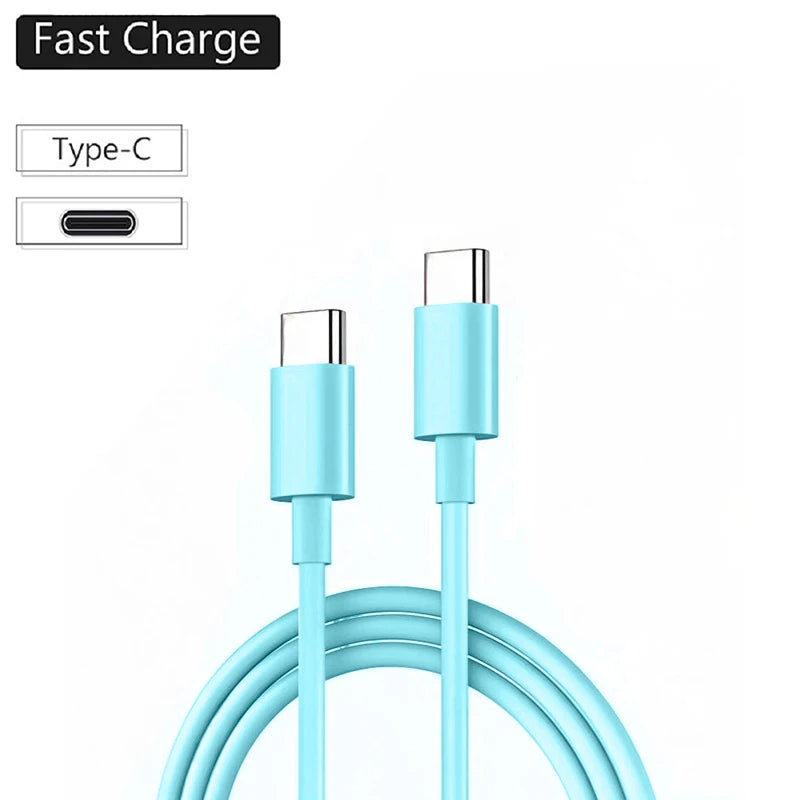 PD 60W USB C to USB Type C Cable Fast Charge Data Cable For Iphone 15 15Pro Huawei Samsung Xiaomi Data Line Black White 1M 2M 3M
